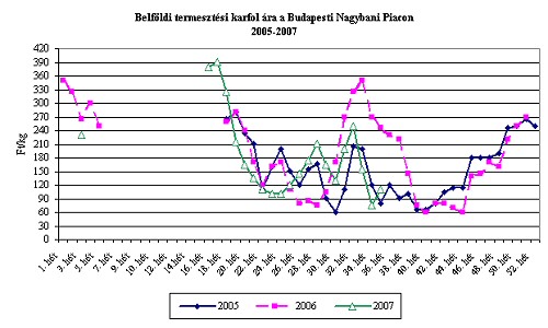 Piaci árak: 2007. szeptember 5. - Mélyponton a karfiol ára