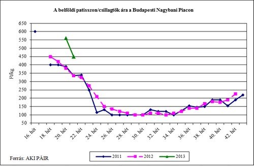 patisszon piaci ára