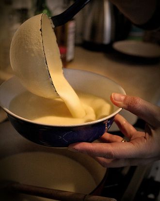 Főzelék fehérborral, póréhagymából