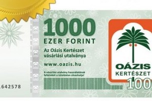 10 000 Ft OÁZIS utalvány az Édenkert.hu fotójáték nyereménye