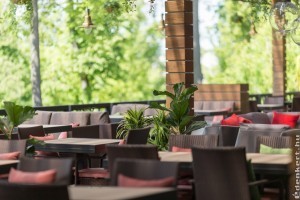 Vendéglátás kerti környezetben: Kerti díszítés és termékmegjelenítés