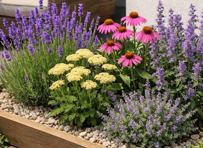 Fenntartható minikert: virágzó, szárazságtűrő ágyás kis helyen